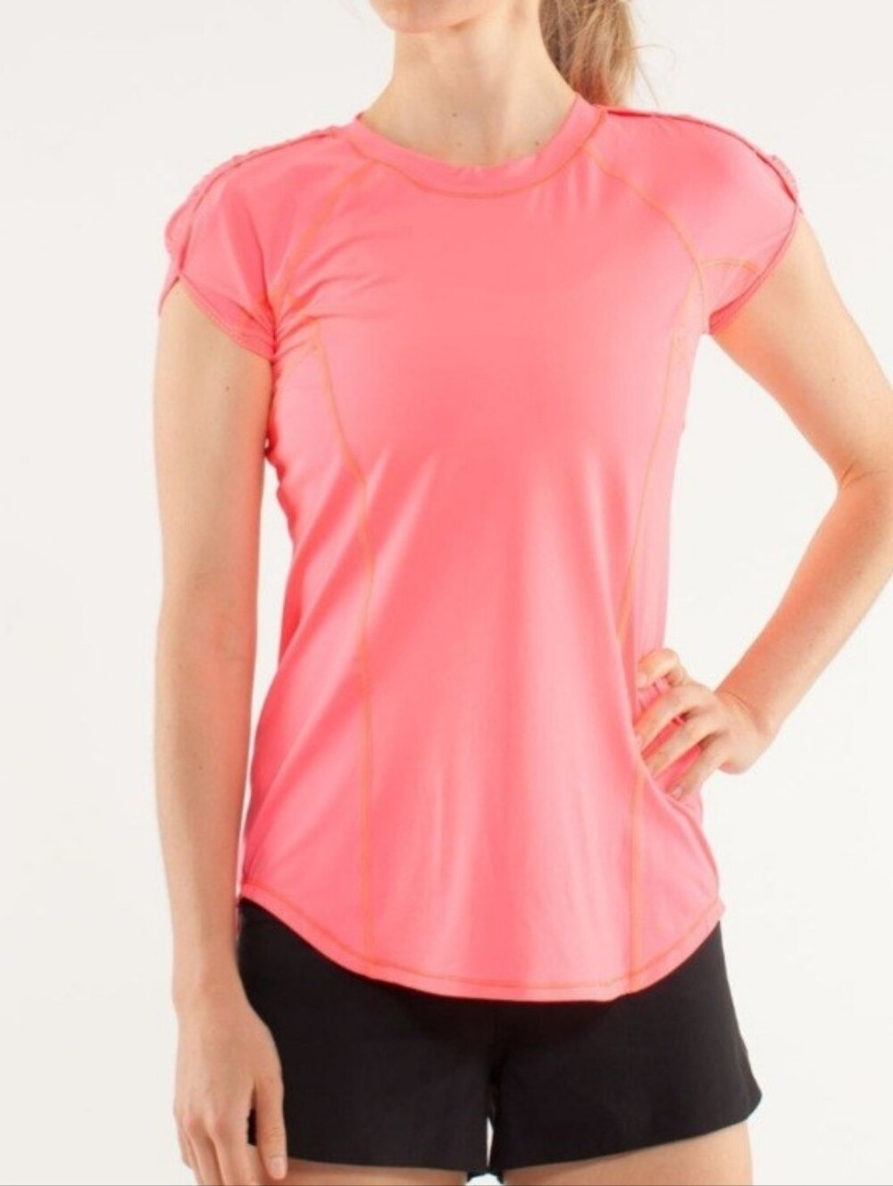 Lululemon Run Sun Sprinter Short Sleeve Top Flashlight Pink Size 8